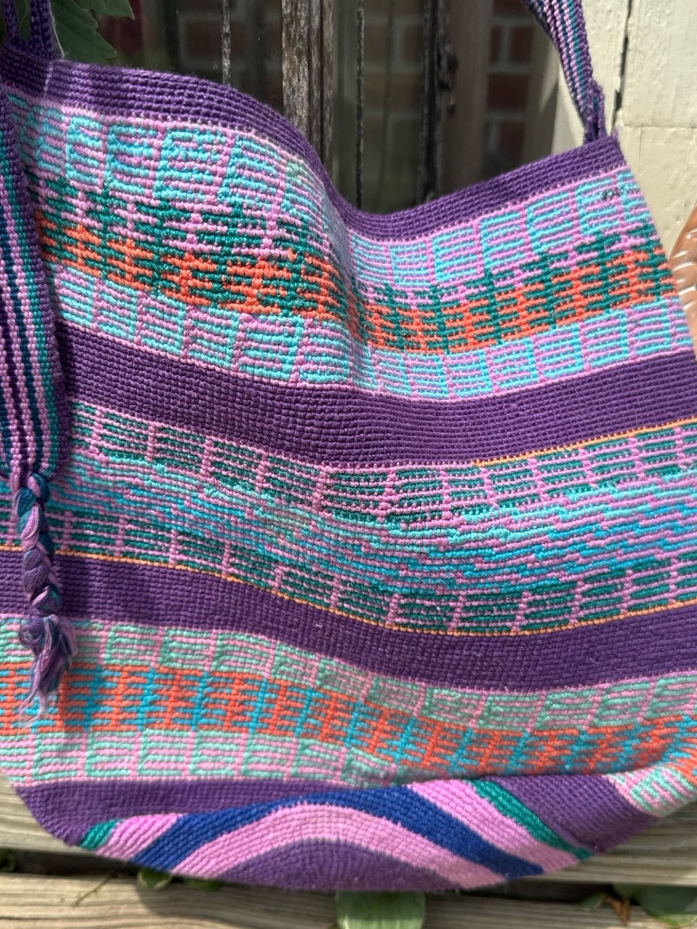 Guatemala Handwoven Purple Multi-Color Women’s Tote Bag